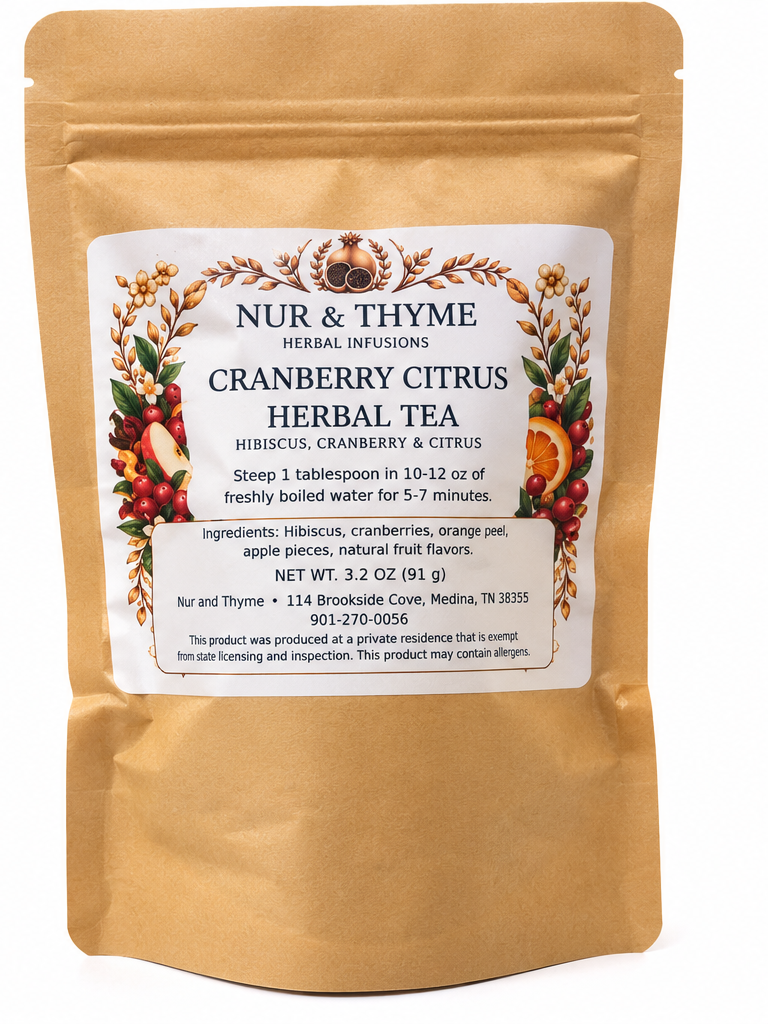 Nur & Thyme Cranberry Citrus Herbal Tea – 3.2 oz