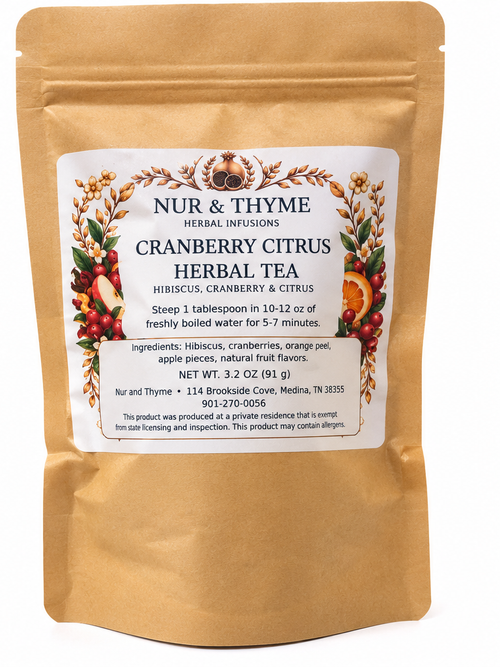 Nur & Thyme Cranberry Citrus Herbal Tea – 3.2 oz